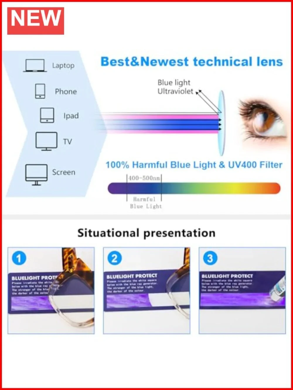 Oversized Reading Glasses for Women Blue Light Blocking 3 Pack Spring Hinge